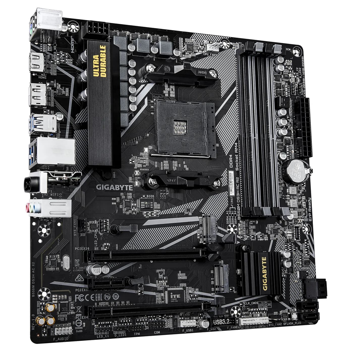 GIGABYTE B550M DS3H AC R2 placa base AMD B550 Enchufe AM4 Micro ATX 3