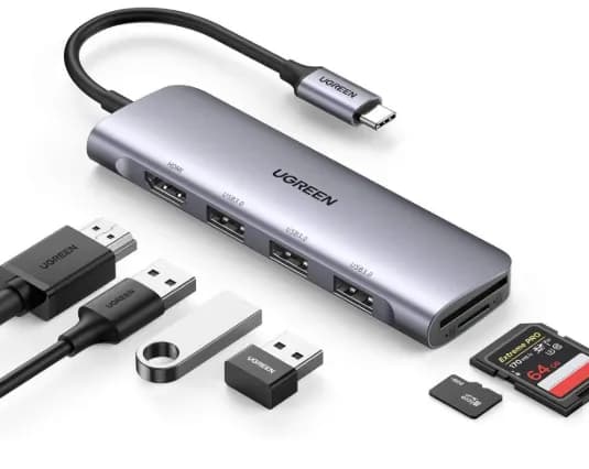 Ugreen 20956A nodo concentrador USB Tipo C 5000 Mbit/s Plata 4