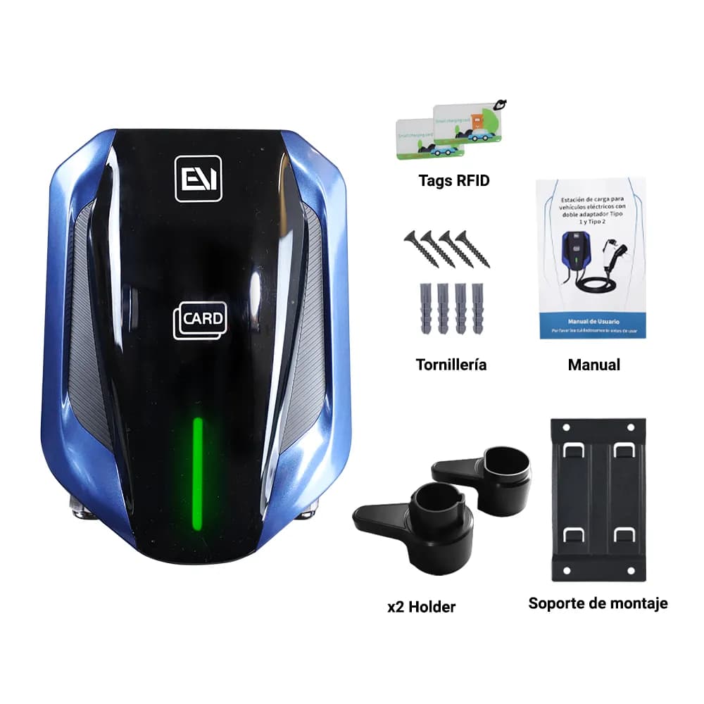 CARGADOR DE PARED EV-OMB281 ALTER CONECTOR DUAL TIPO 1 Y TIPO 2 CON EN 5
