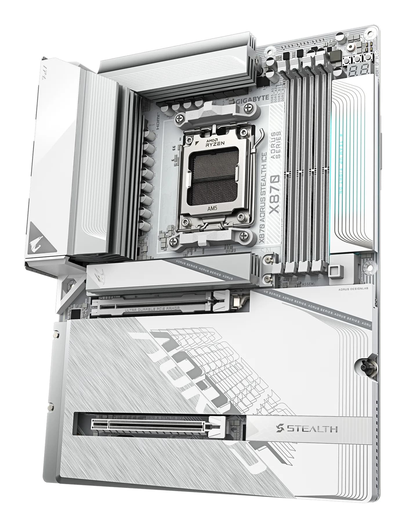 GIGABYTE X870 AORUS STEALTH ICE AMD X870 Enchufe AM5 ATX 5