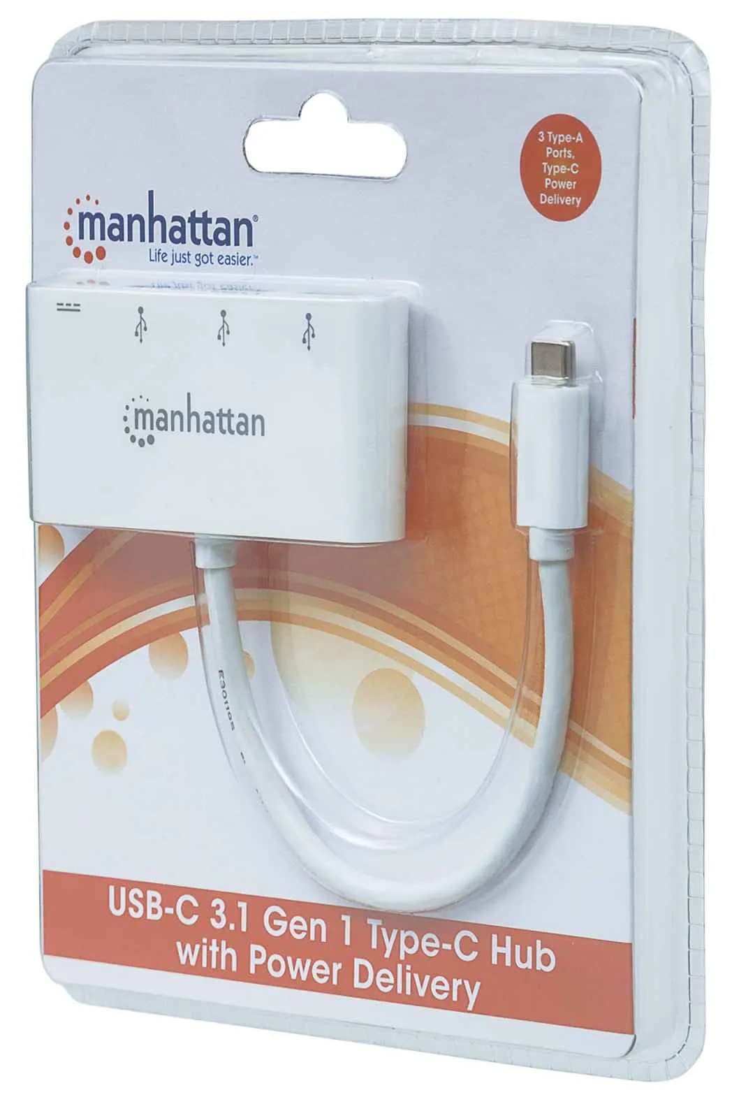 Manhattan Hub de 3 puertos USB 3.2 Gen 1 con Power Delivery 6