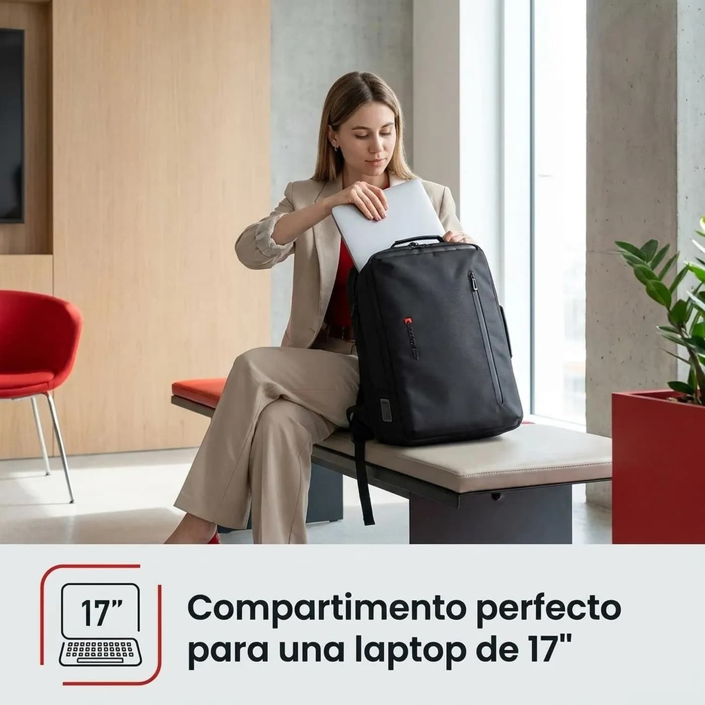SWISSMOBILITY MOCHILA WATSON 17 PULG. NEGRA 5