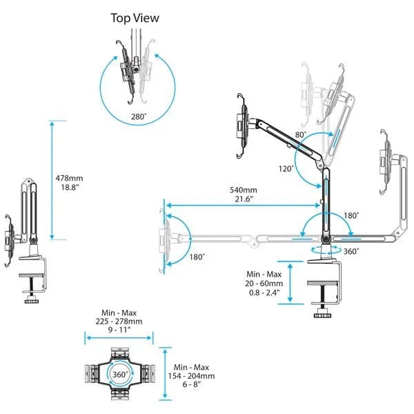 StarTech.com Base Universal de Soporte de Escritorio para Tablet de 9  5