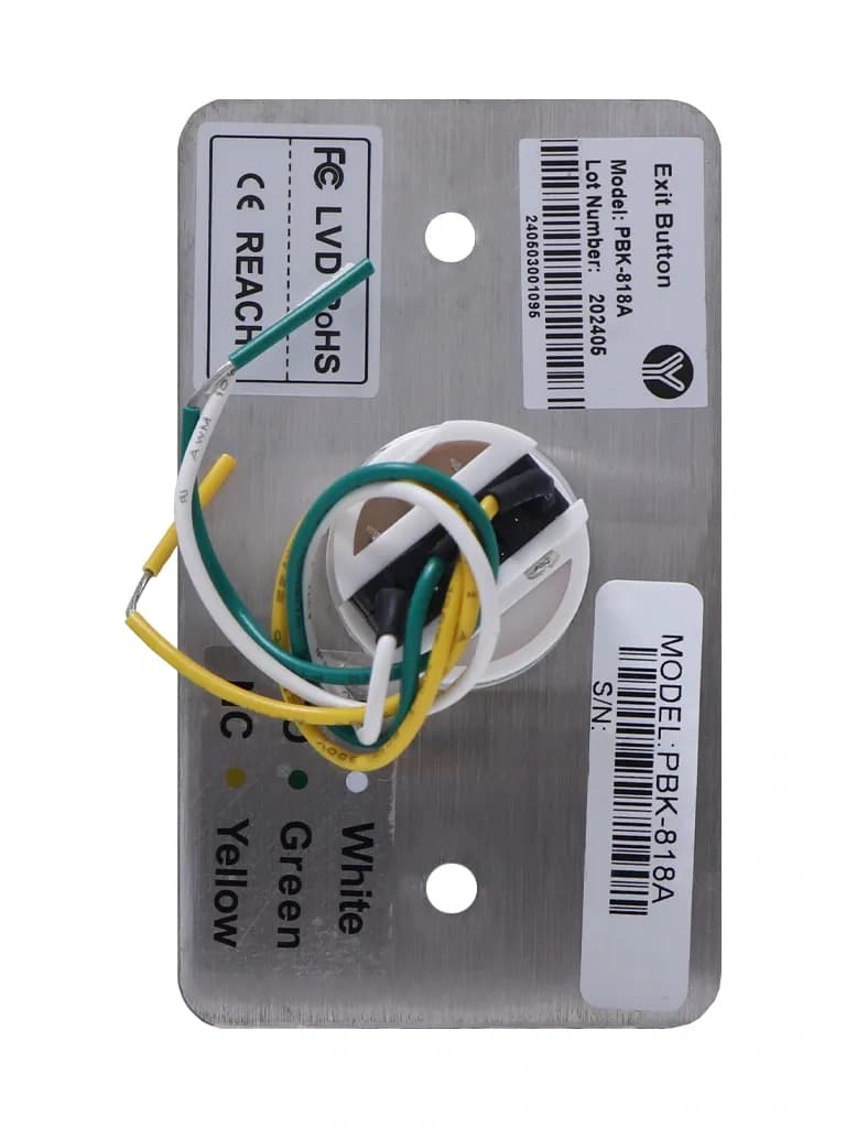 YLI PBK818A - Botón de Salida Tipo Hongo, Carcasa de Acero Inoxidable  3