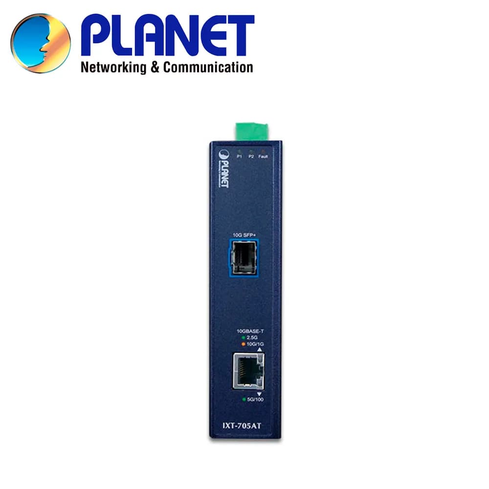 CONVERTIDOR DE MEDIOS INDUSTRIAL PLANET IXT-705AT / 1 PUERTO RJ45 100M 2