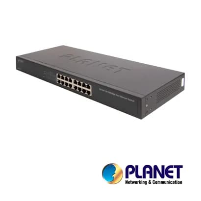 SWITCH NO ADMINISTRABLE / PLANET FNSW-1601 / 16 PUERTOS RJ45 / VELOCID 3