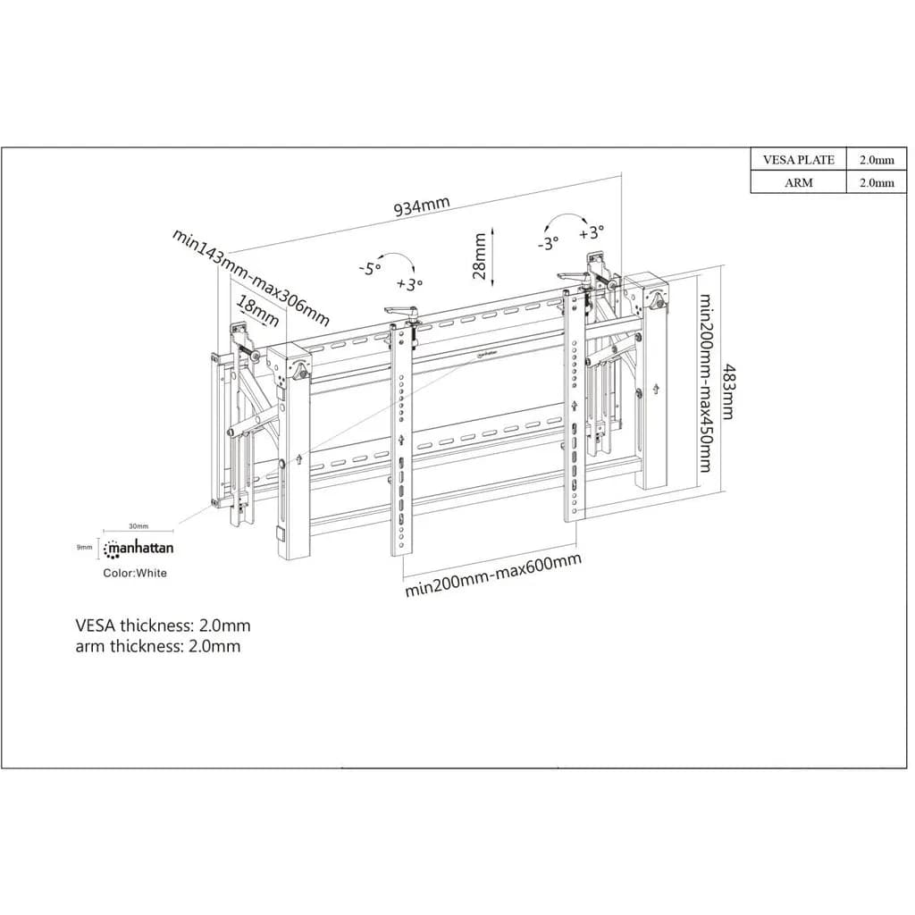 Manhattan Soporte Premium de TV para Video Wall 10