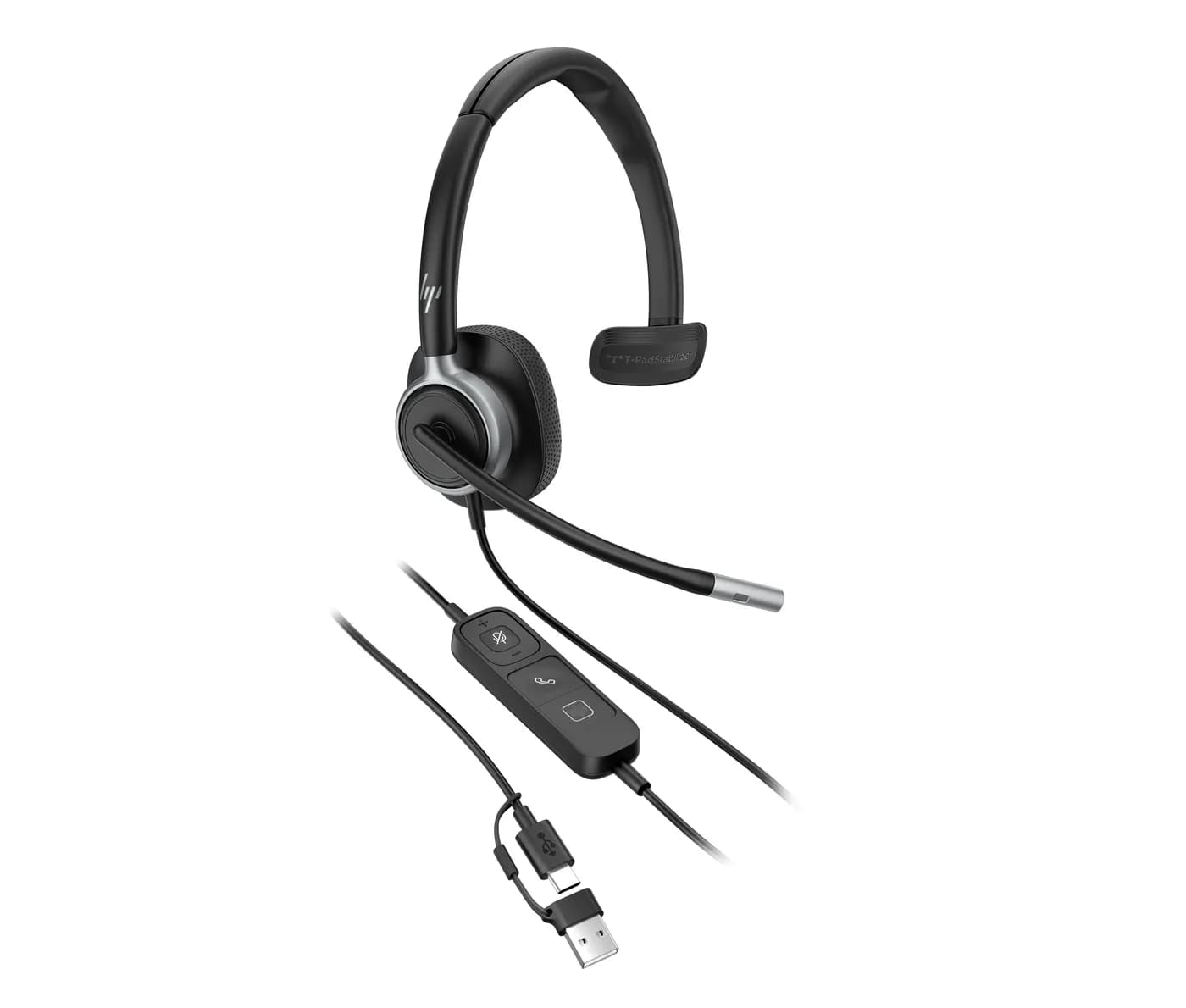 HP Poly Mission 615 Monaural USB Wired Headset Auriculares Alámbrico D 20