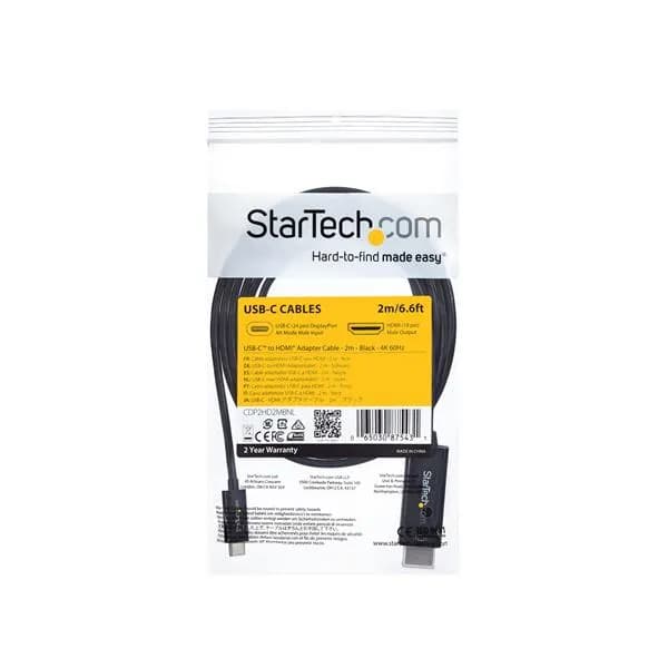 StarTech.com Cable Adaptador de 2m USB-C a HDMI 4K 60Hz - Negro - Cabl 6