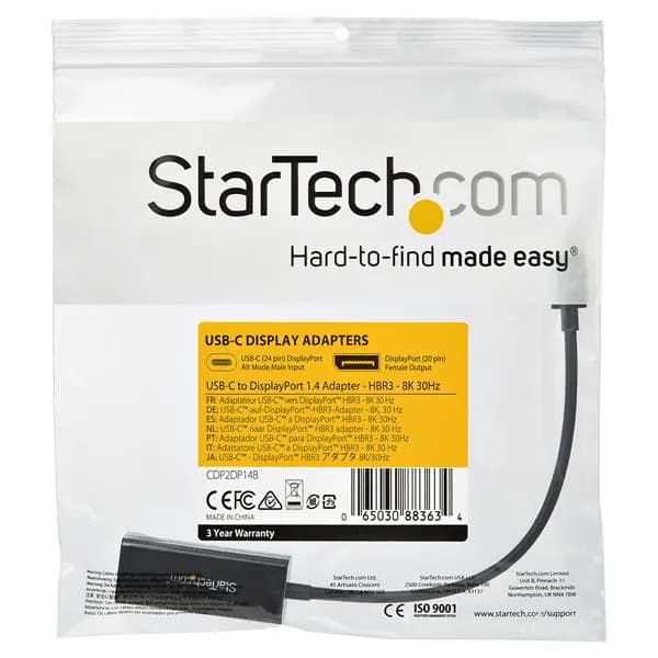 StarTech.com Adaptador de Video Externo USB-C a DisplayPort - 8K 30Hz 4