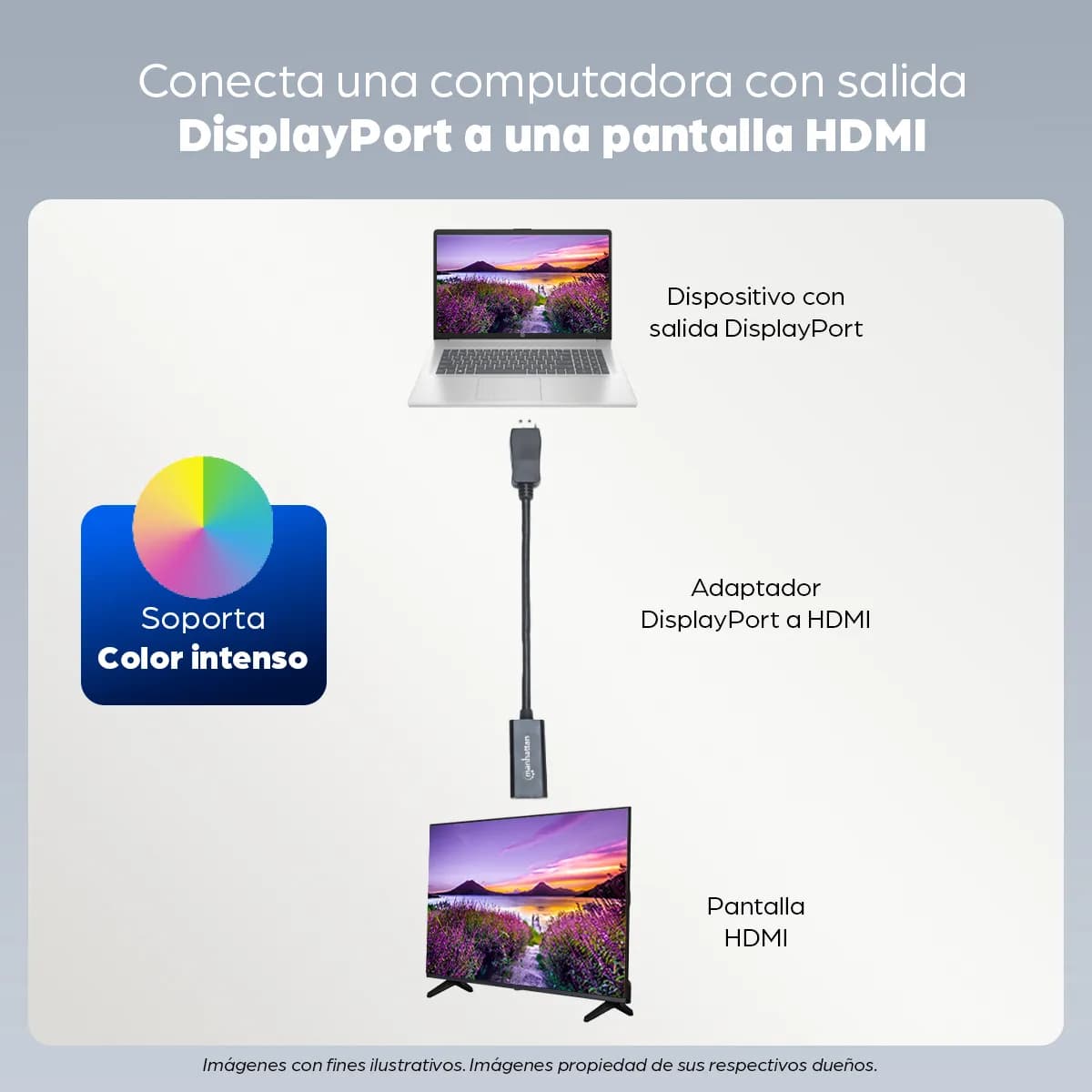 Manhattan Adaptador Pasivo DisplayPort a HDMI 6