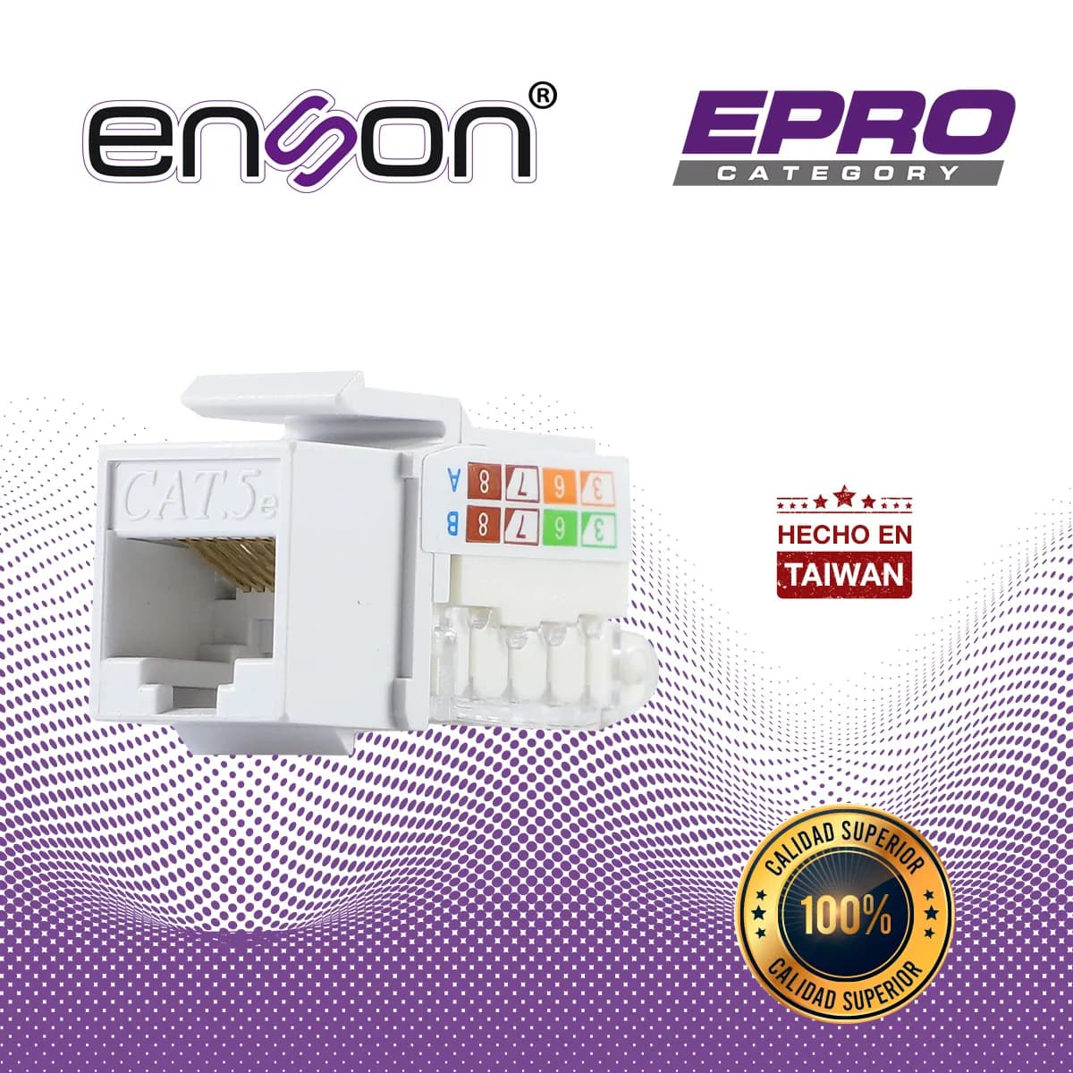 CONECTOR MODULAR JACK RJ45 ENSON EPRO-TLJACK5E-WH SERIE PRO TERMINADO  4