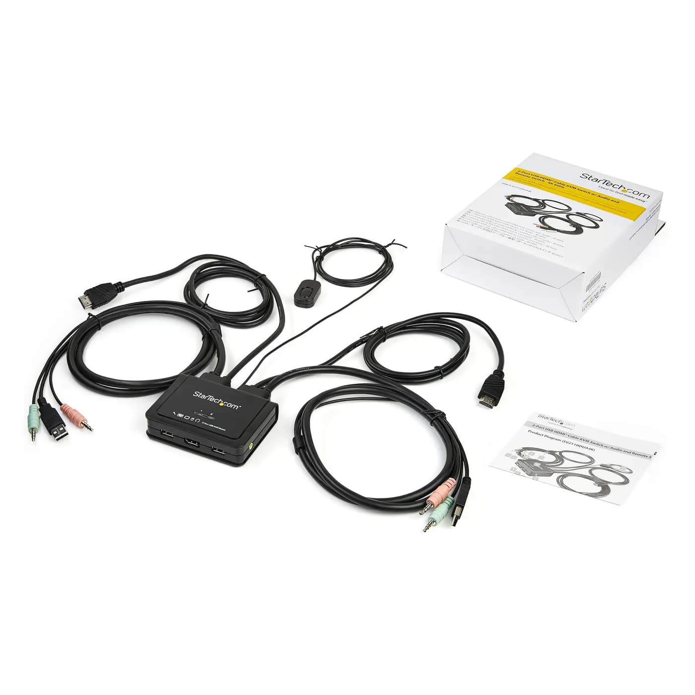 StarTech.com Switch Conmutador KVM de 2 Puertos HDMI con Cables Integr 6
