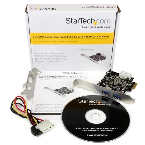 StarTech.com Adaptador Tarjeta Controladora PCI Express PCI-E 2 Puerto 5