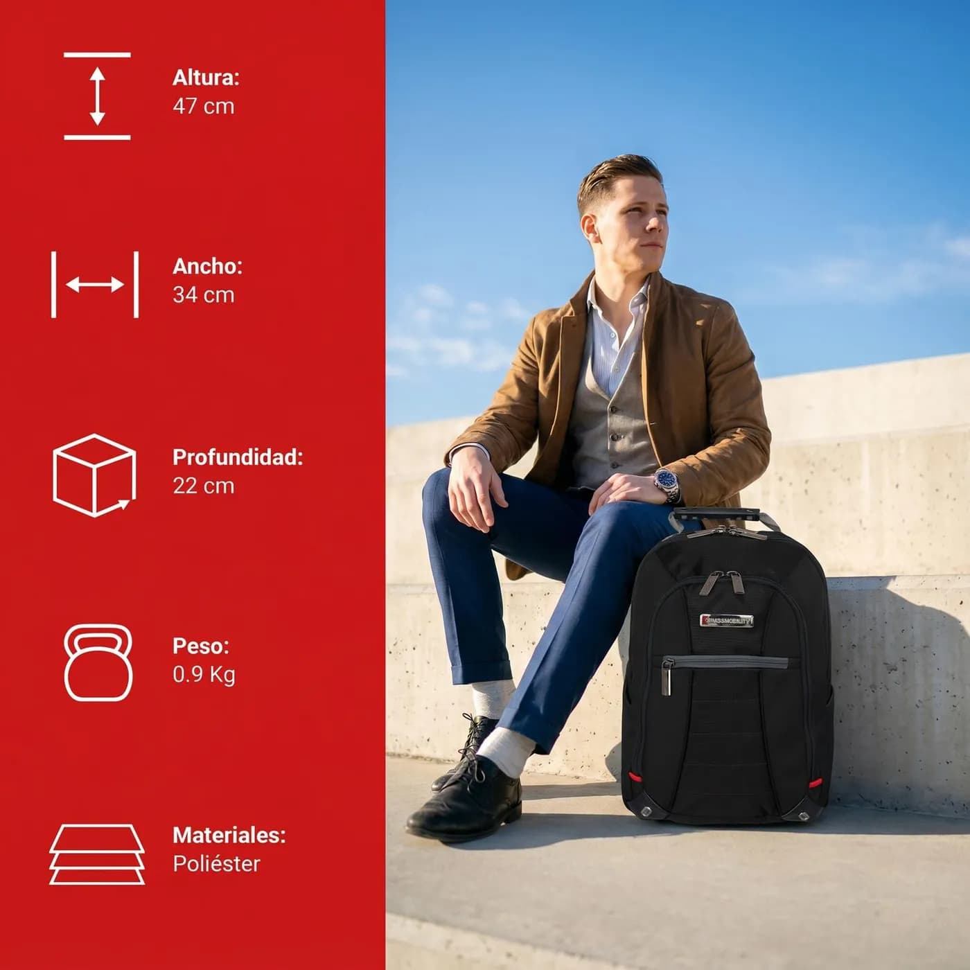 SWISSMOBILITY BACKPACK OLTEN PORTALAPTOP 17 PULG. NEGRA 5