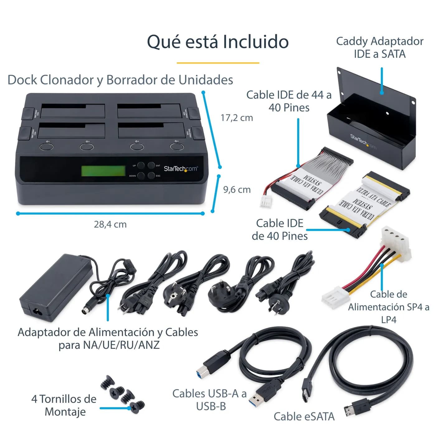 StarTech.com Clonador Borrador Autónomo USB 3.0 / eSATA a SATA de 4 Ba 11