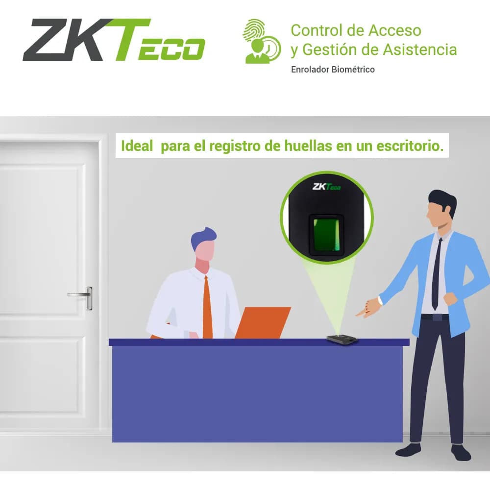 ENROLADOR BIOMETRICO USB ZKTECO ZK9500 COMPATIBLE CON ZKBIO CVSECURITY 4