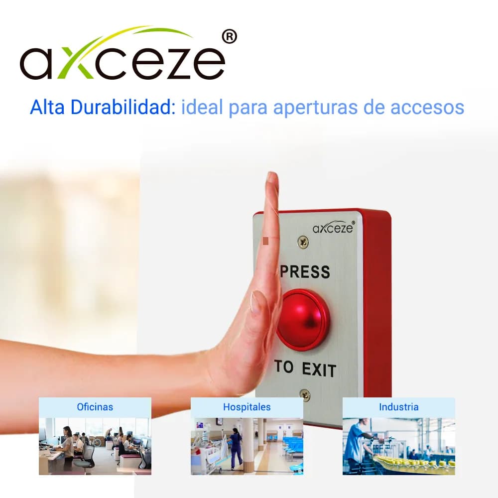 BOTON LIBERADOR  PUSH TIPO HONGO AXCEZE AX-B70R  EN ALUMINIO CUENTA CO 4