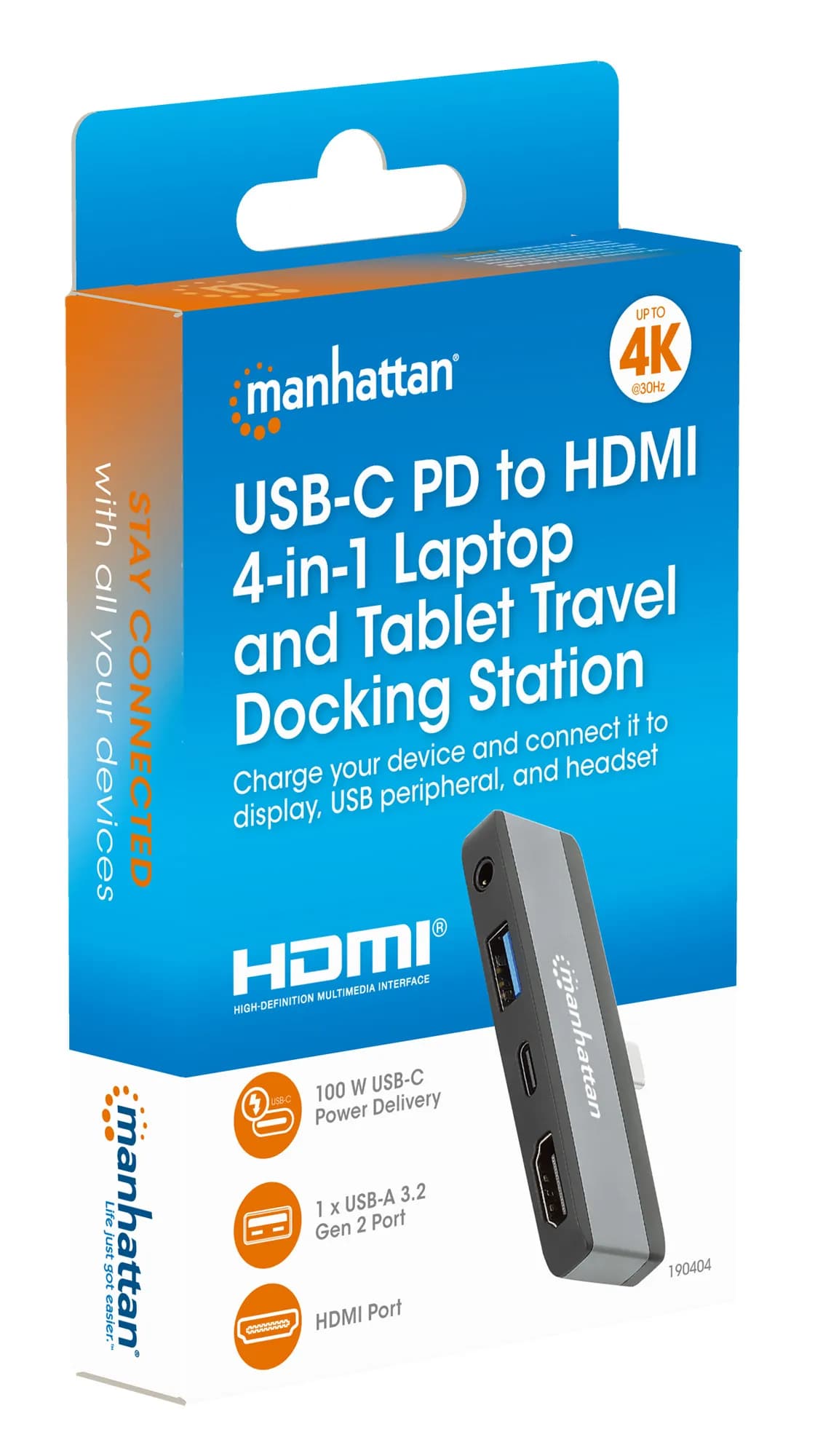 Manhattan 190404 base para laptop o replicador de puertos Alámbrico US 12