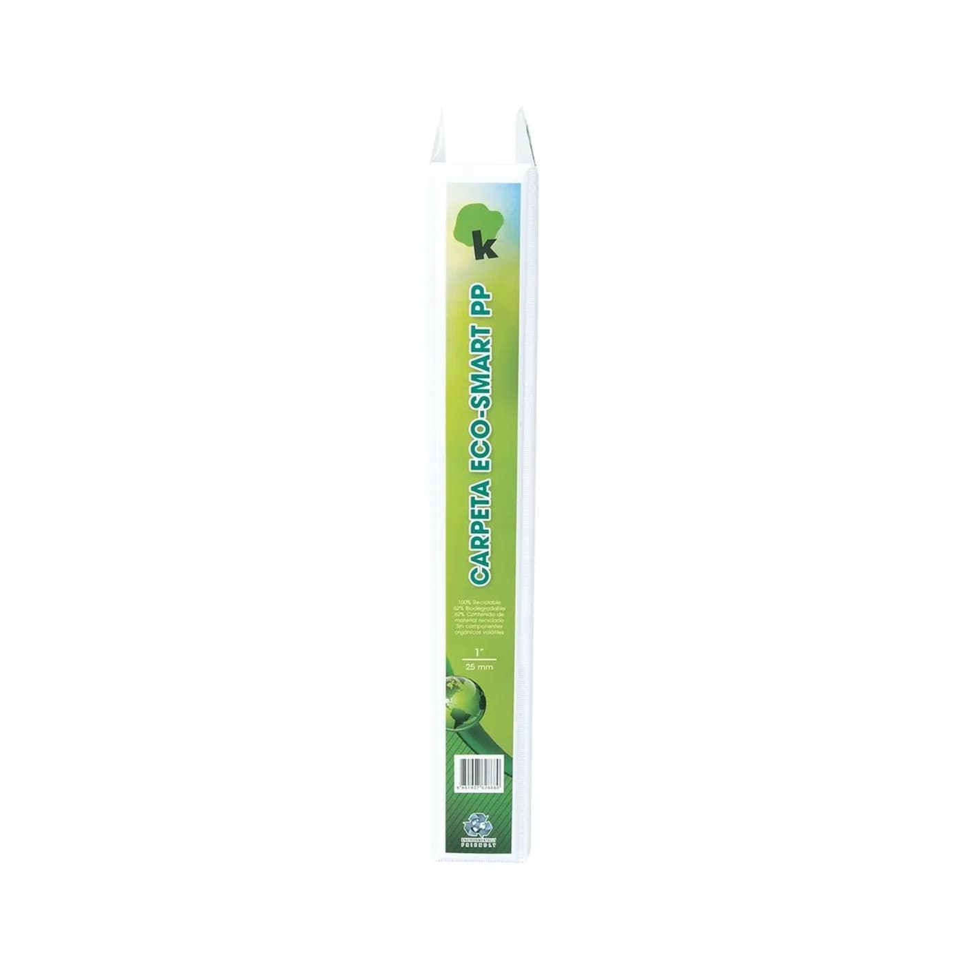 TECHMAKRO CARPETA 1 IN PARA ARCHIVO DE CARTON FORRADO DE PVC, BLANCA E 3