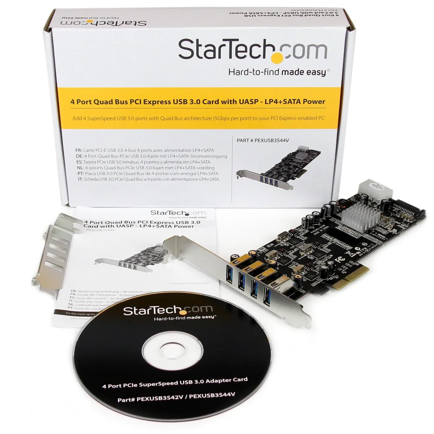 StarTech.com Adaptador Tarjeta PCI Express PCI-E 4 Puertos USB 3.0 UAS 7