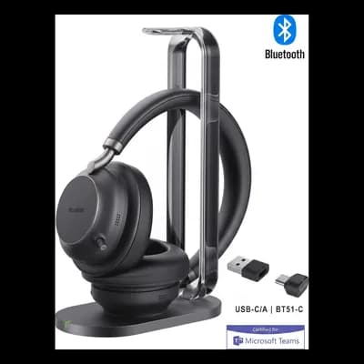 Yealink BH76-PLUS-WITH-CHARGING-STAND-TEAMS-BLACK-USB-C/A