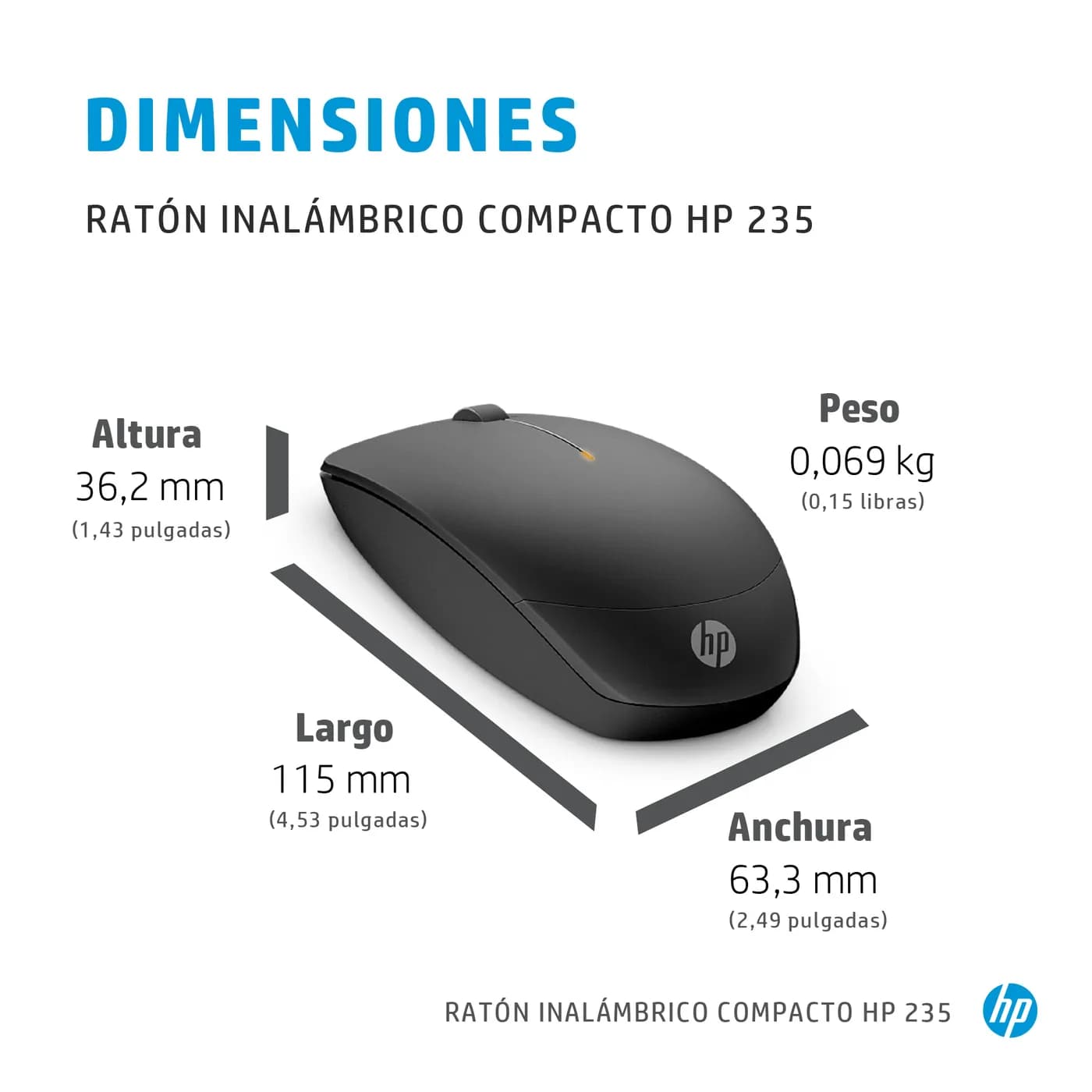 HP Mouse inalámbrico compacto 235 4