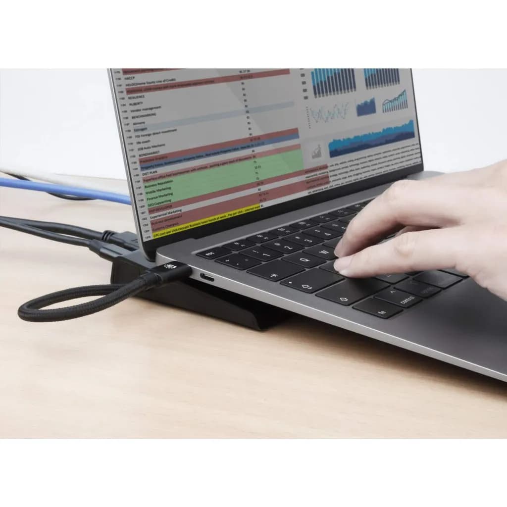 Manhattan Docking station de USB-C a 11 puertos, para tres monitores,  12