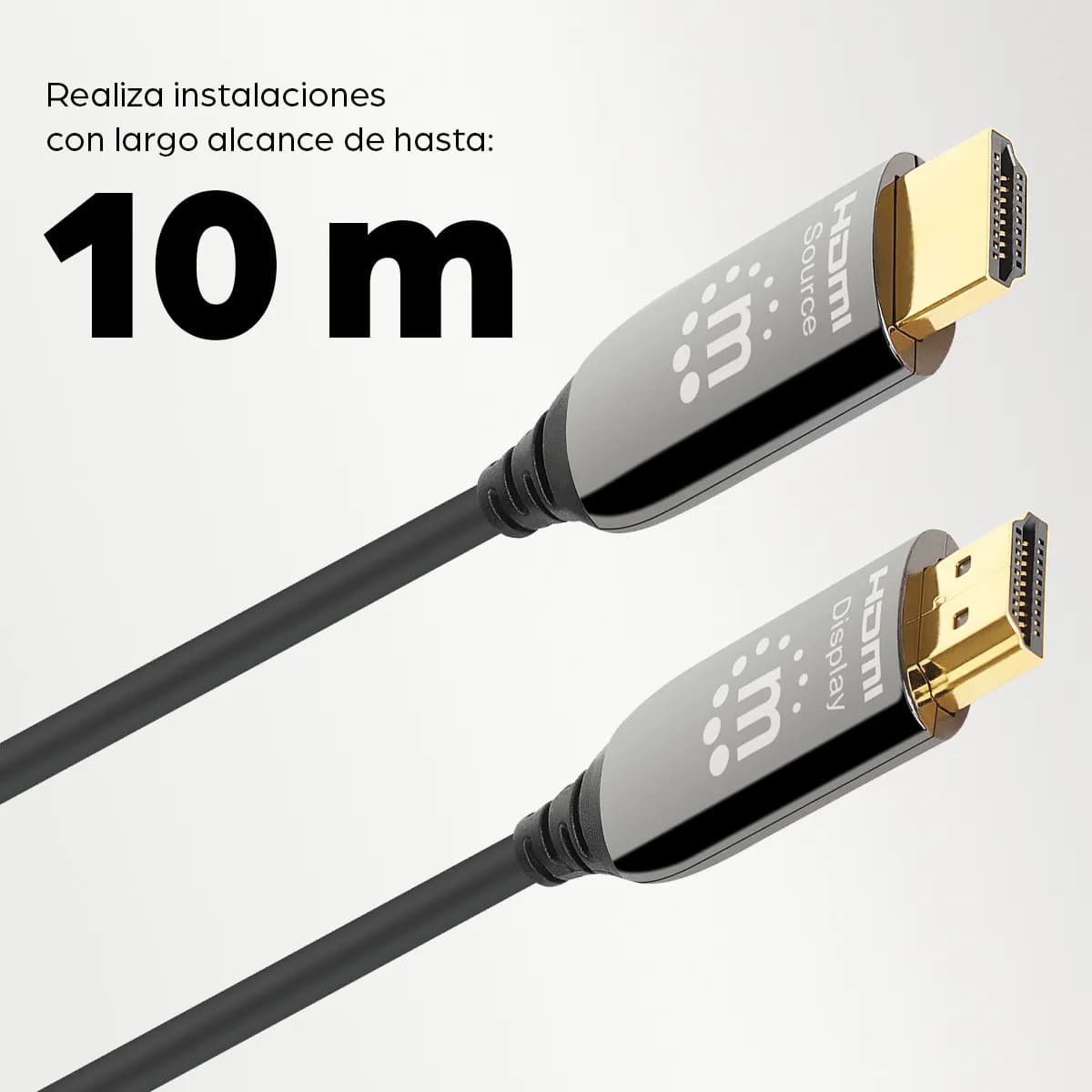 Manhattan AOC (Cable Óptico Activo) HDMI macho a macho, 15 m (50 pies) 12