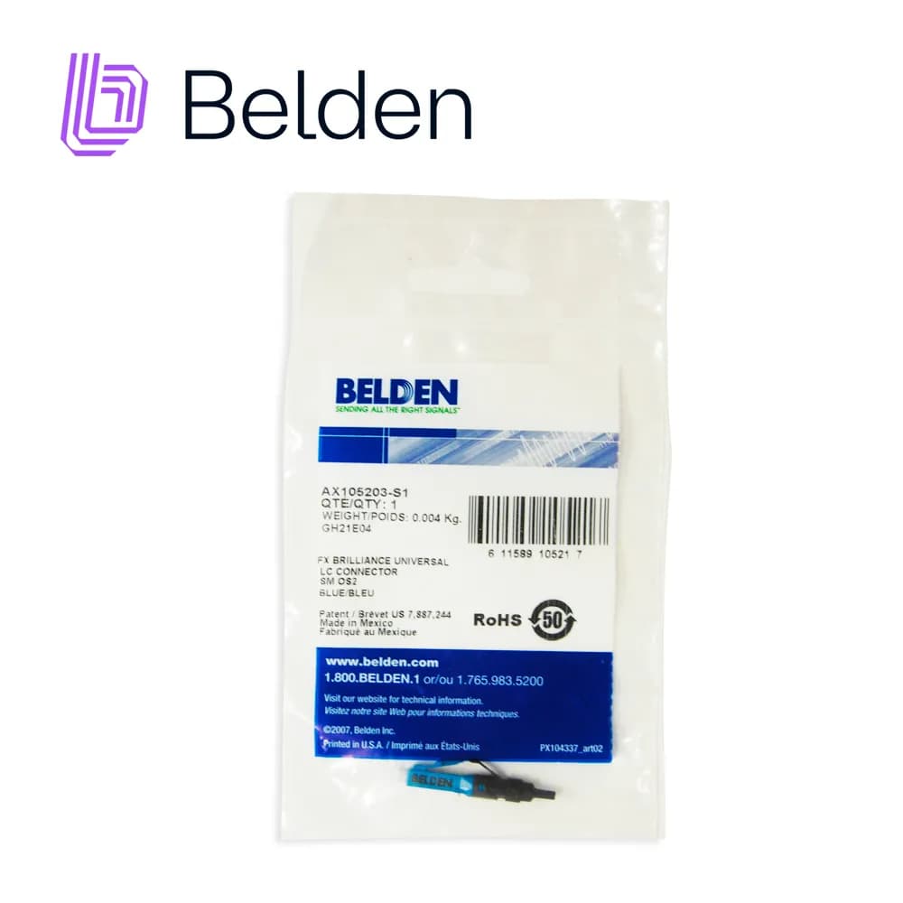CONECTOR FX BRILLIANCE MONOMODO BELDEN AX105203-S1 / OS2 / AZUL / LC 4