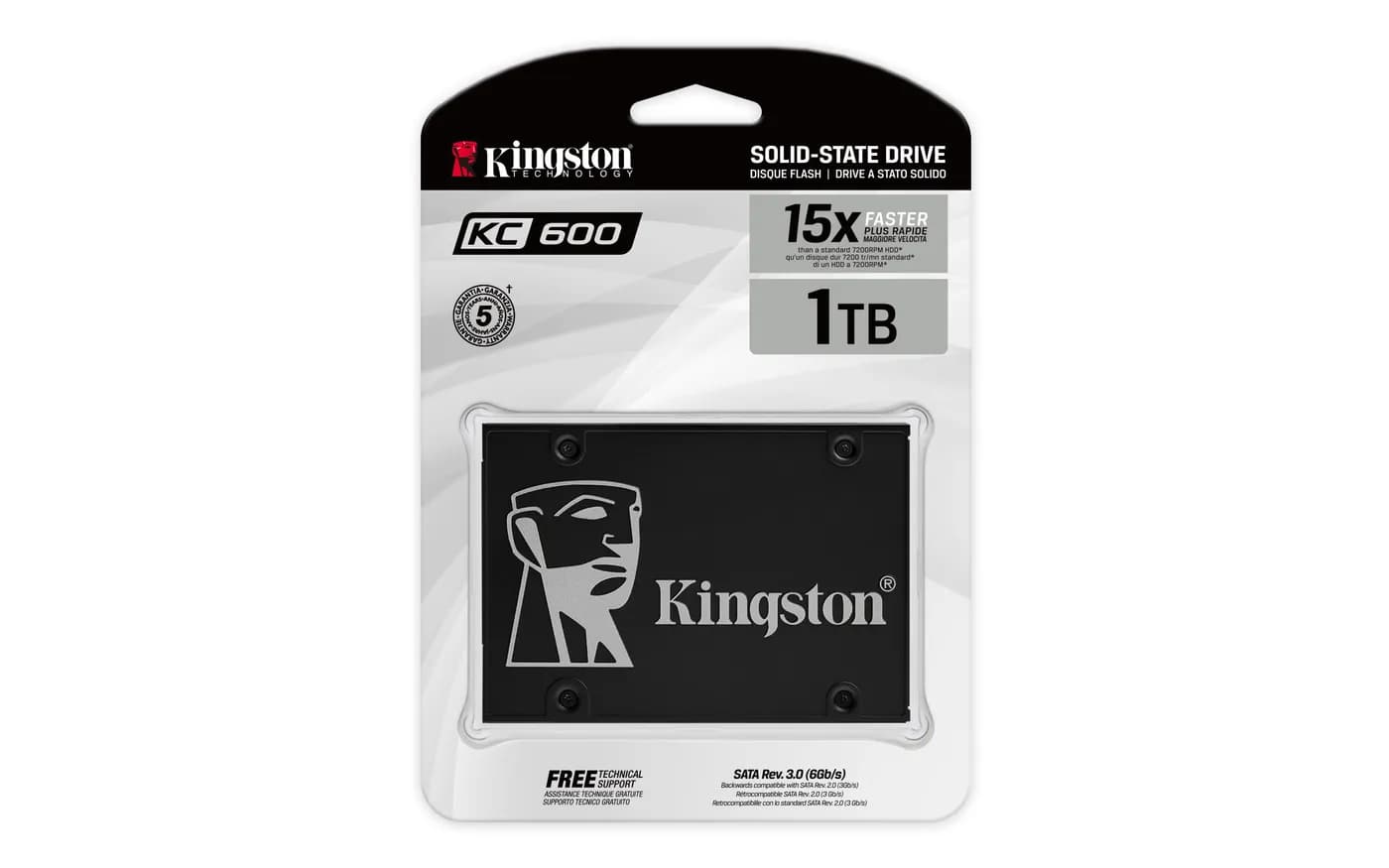 Kingston Technology KC600 1 TB 2.5" Serial ATA III 3D TLC 4
