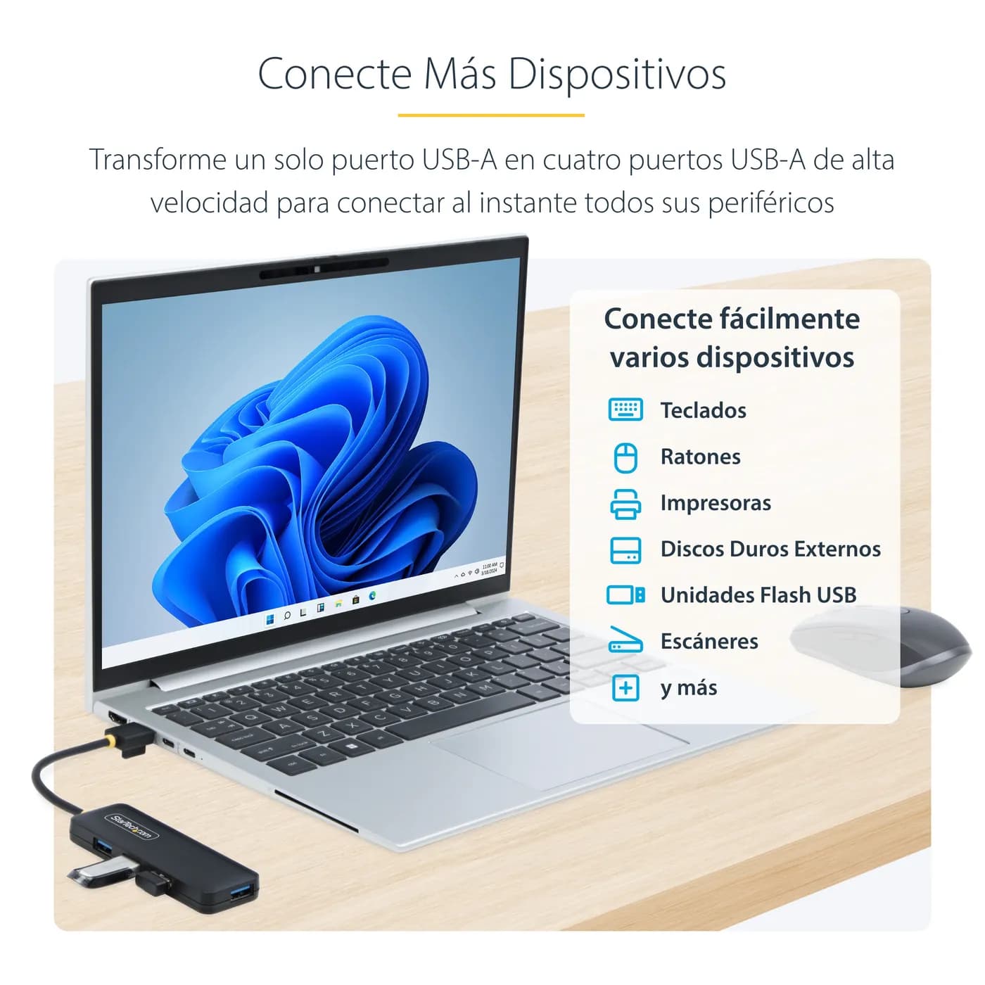 StarTech.com H5A4A-USB-HUB nodo concentrador USB 3.2 Gen 1 (3.1 Gen 1) 12