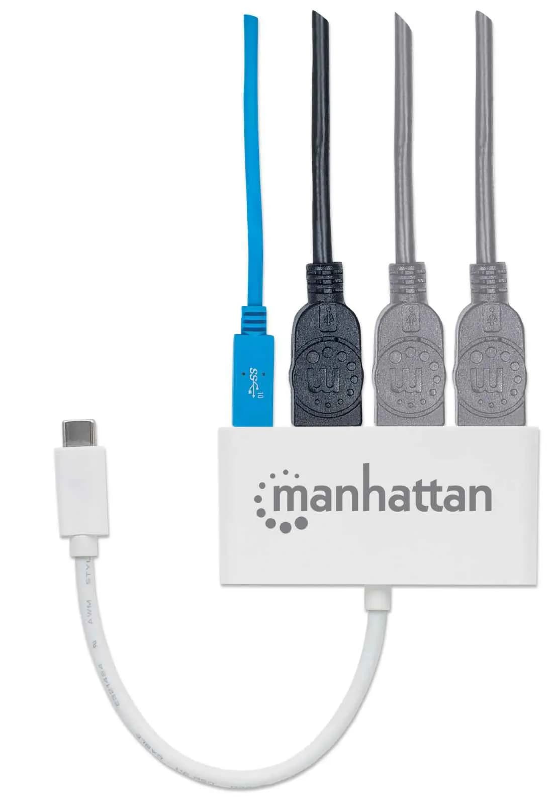 Manhattan Hub de 3 puertos USB 3.2 Gen 1 con Power Delivery 5