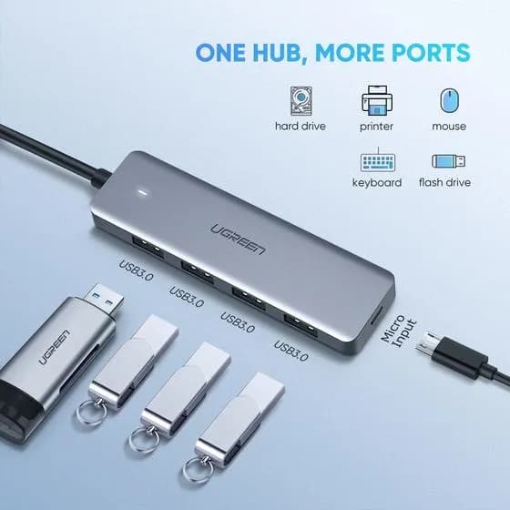 Ugreen 70336 nodo concentrador USB 3.2 Gen 1 (3.1 Gen 1) Type-C 5000 M 2