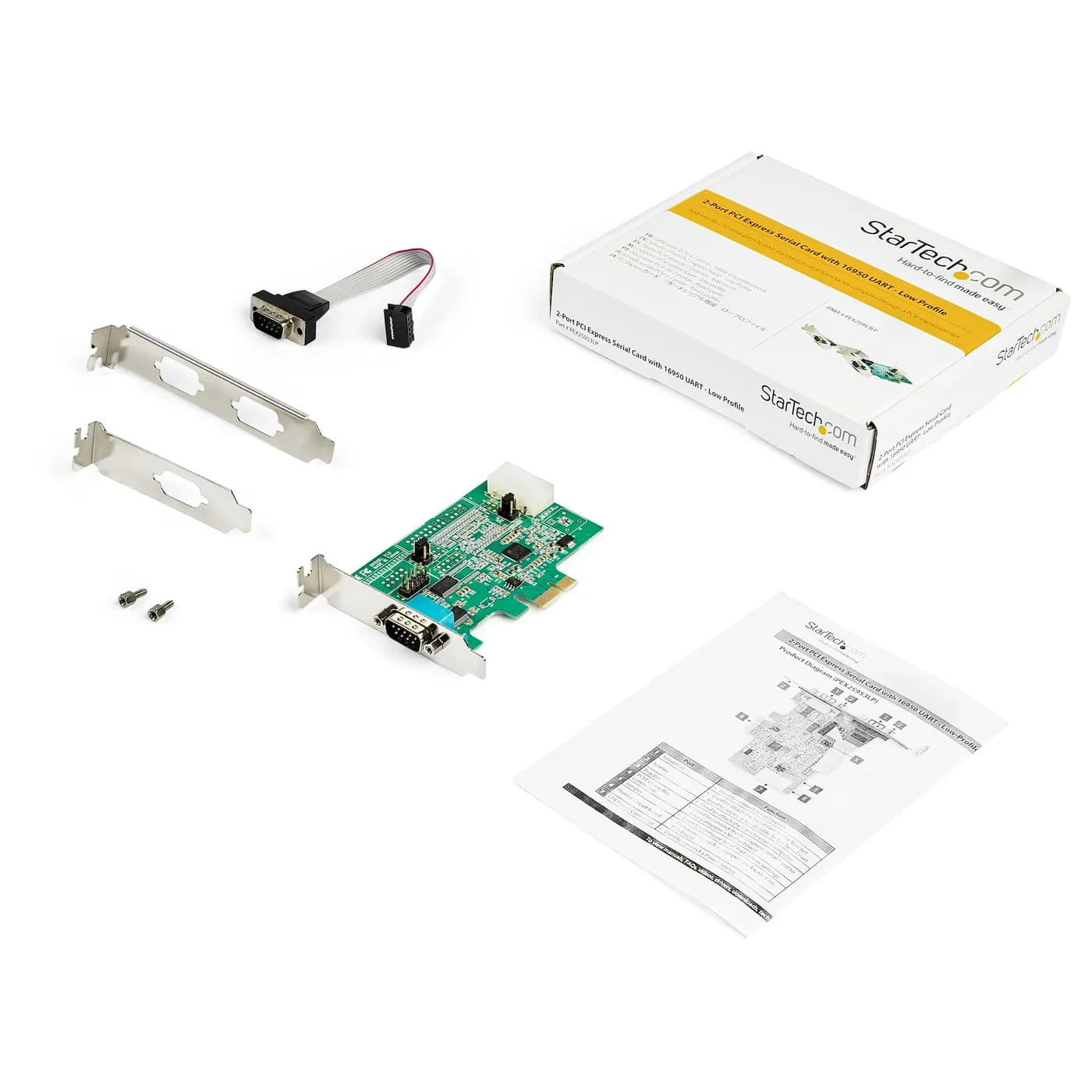 StarTech.com Tarjeta Adaptadora Serial PCI Express RS232 de 2 Puertos  6