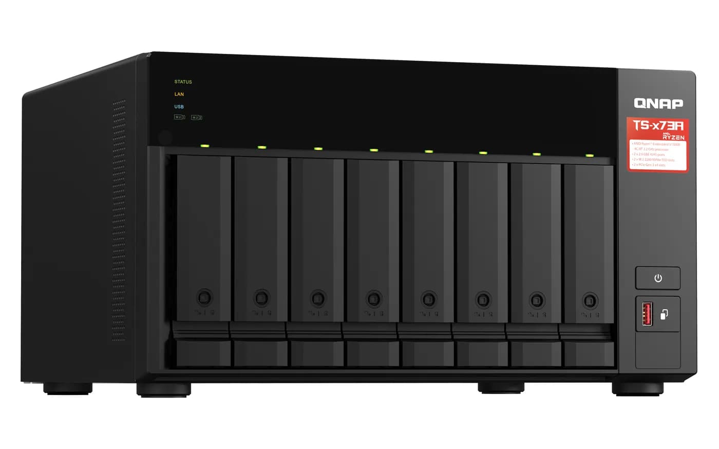 QNAP TS-873A NAS Tower Ryzen Embedded V1500B 8 GB DDR4 0 TB QNAP Turbo 4