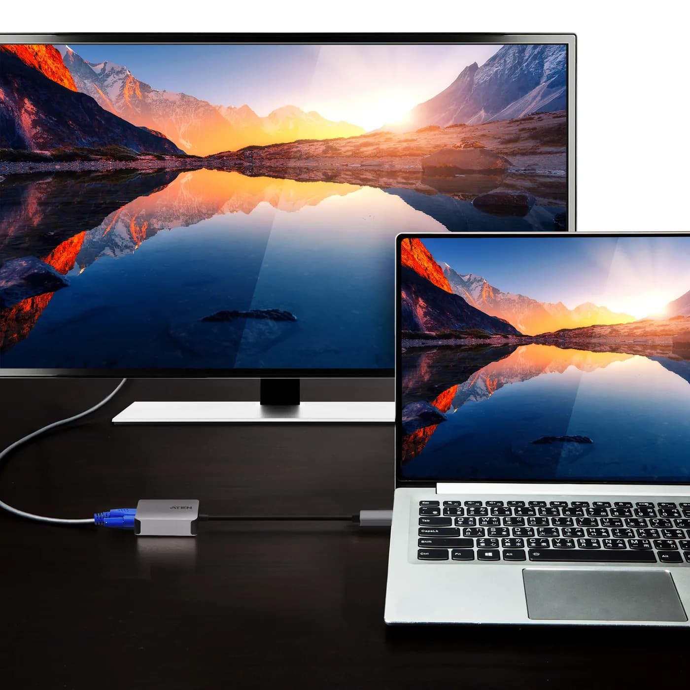 ATEN UC3002A adaptador de cable de vídeo USB Tipo C VGA (D-Sub) Negro, 5