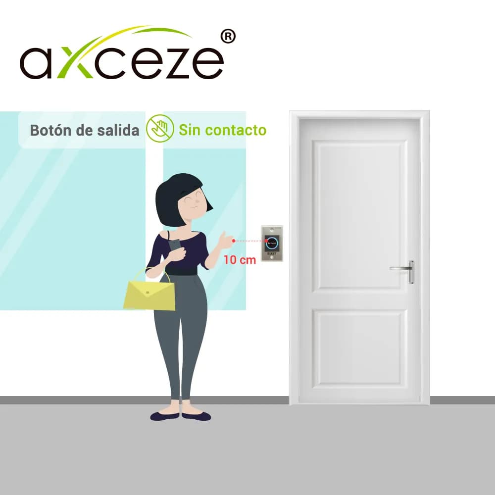 BOTON SIN CONTACTO NO-TOUCH AX-TOUCH1 RELAY INTEGRADO BOTON DE ACTIVAC 5