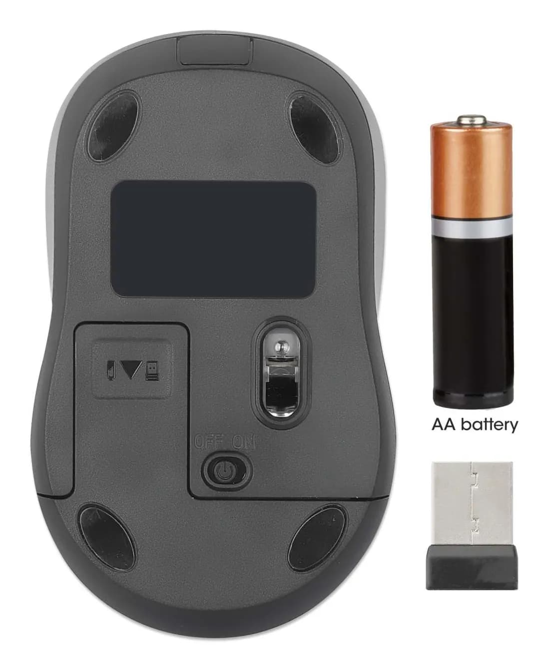 Manhattan Nano receptor USB-A, tres botones y rueda de desplazamiento, 9