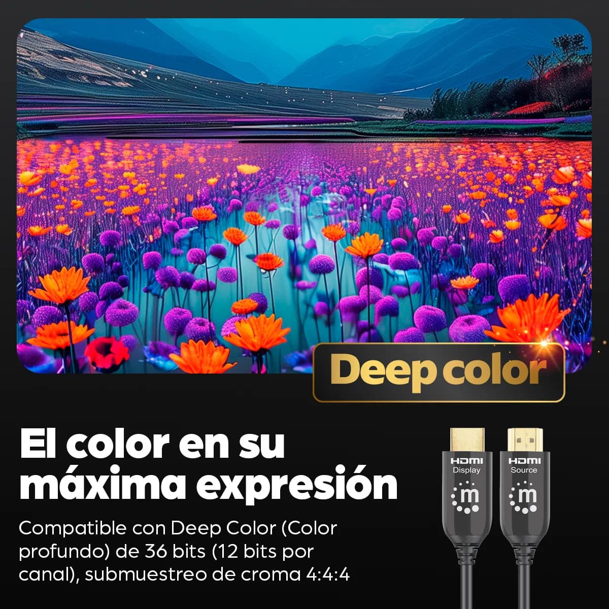 Manhattan AOC (Cable Óptico Activo) HDMI macho a macho, 15 m (50 pies) 10
