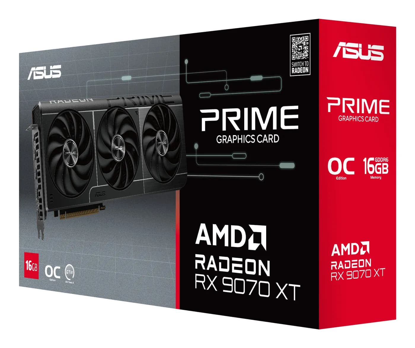 ASUS Prime -RX9070XT-O16G AMD Radeon RX 9070 XT 16 GB GDDR6 12