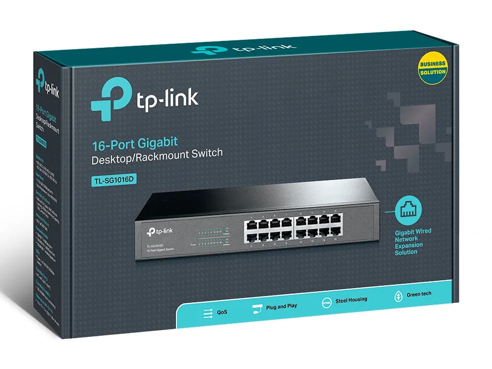 Switch Gigabit no administrable / 16 puertos 10/100/1000 Mbps / 35.7 M 4