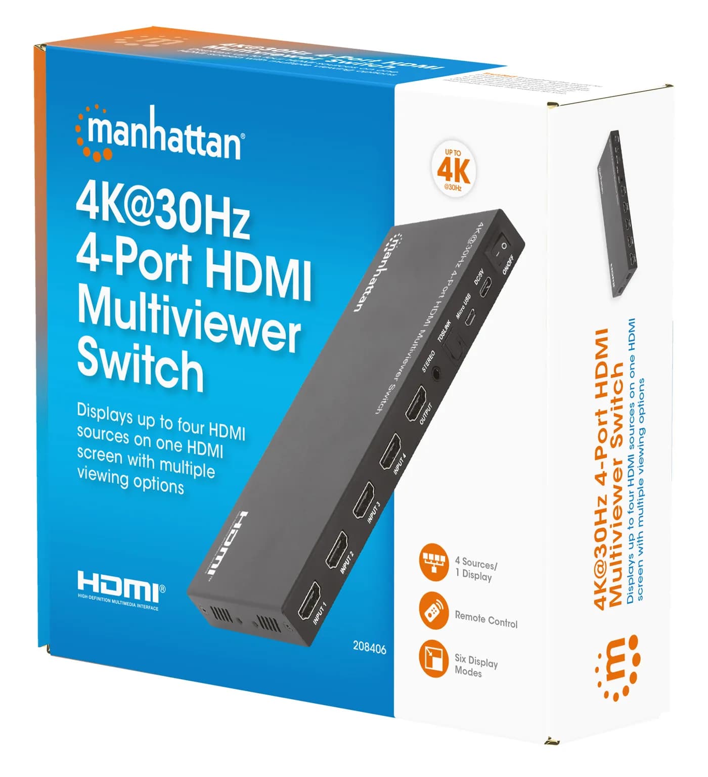 Manhattan Proyecta hasta cuatro fuentes de entrada HDMI en una pantall 10