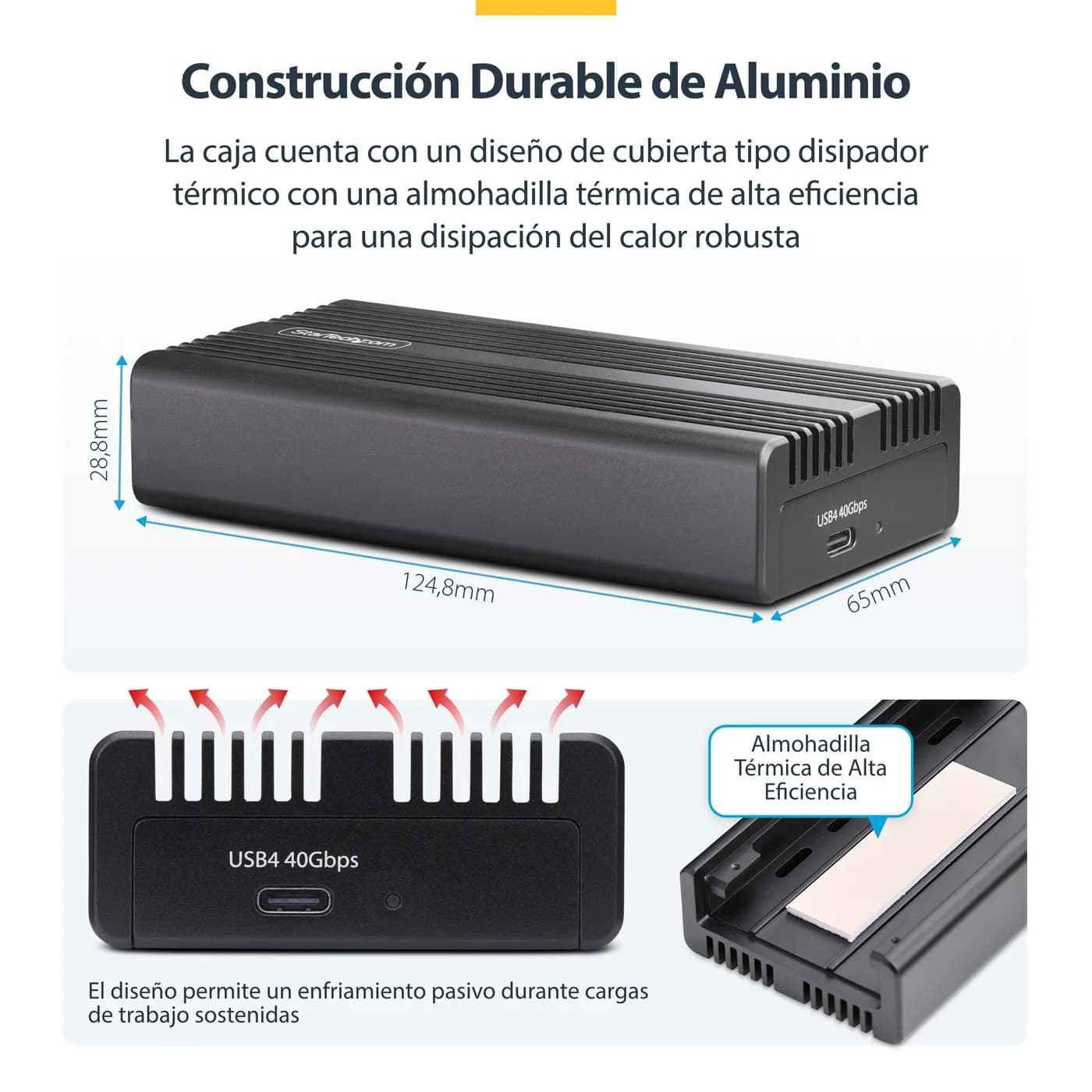 StarTech.com Gabinete USB4 NVMe M.2 - 40Gbps - Gabinete USB Tipo C par 12