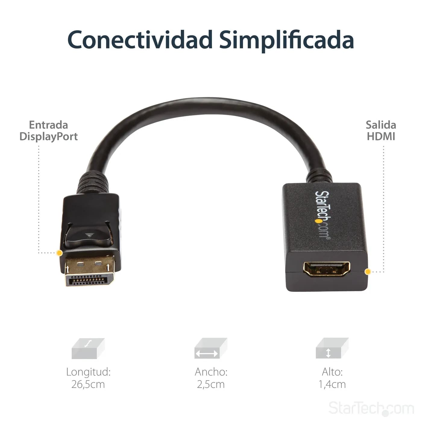 StarTech.com Adaptador Convertidor de Video DisplayPort a HDMI - Cable 11