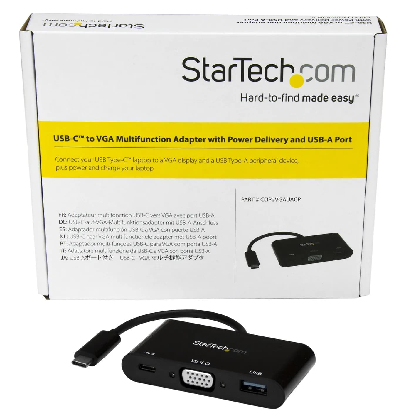 StarTech.com Adaptador Multifunción USB-C a VGA con Entrega de Potenci 6