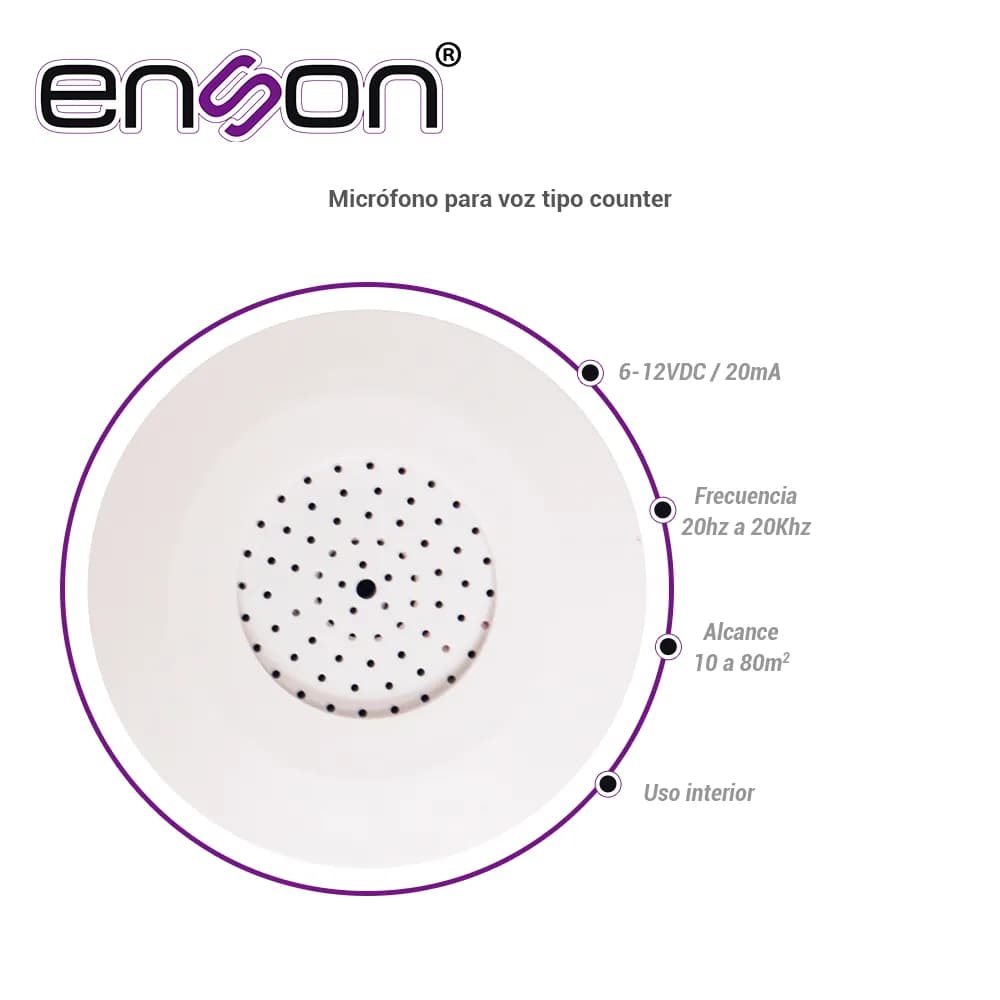 MICROFONO ENSON ENS-PA7MIC TIPO COUNTER -35DB REQUIERE CONECTORES DE A 2