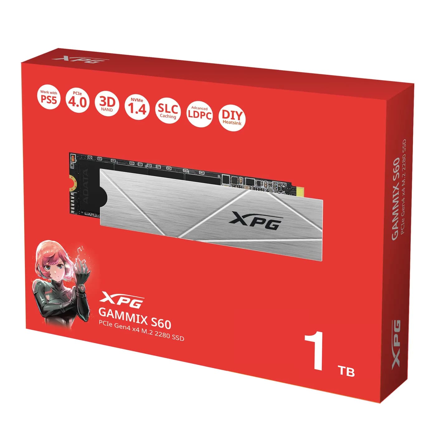SSD XPG S60 1TB M.2 PCIE GEN4X4 5000/4200 MB/S AGAMMIXS60-1T-CS 8