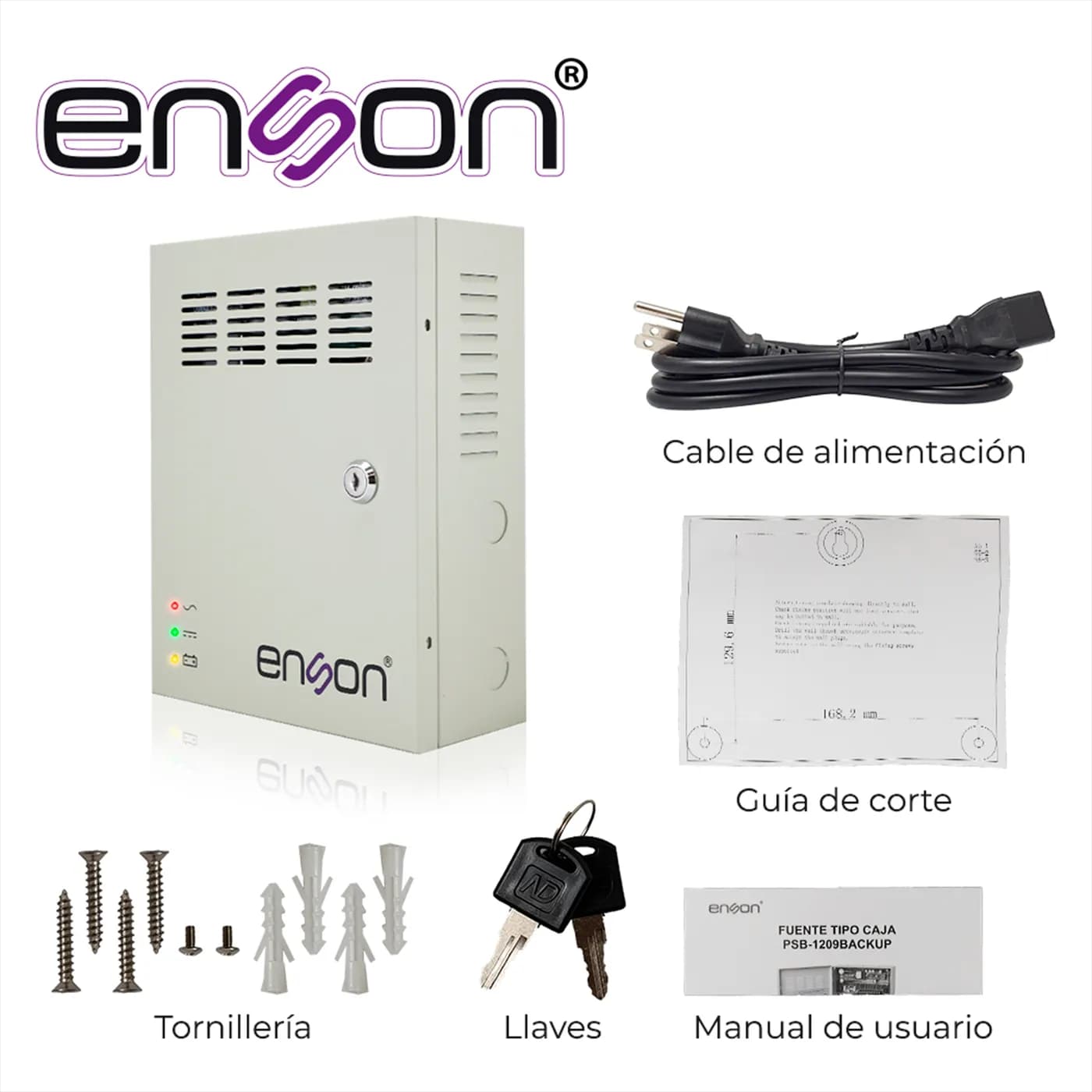 FUENTE DE PODER TIPO CAJA ENSON PSB-1204BACKUP 12VDC 3A 4 CANALES DE 0 4