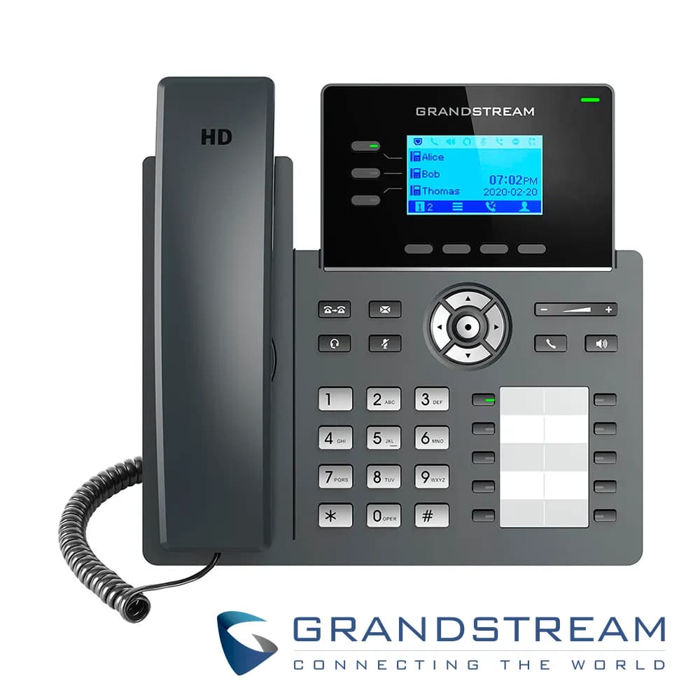 TELEFONO IP GRADO CARRIER GRANDSTREAM GRP2604P / 6 CUENTAS SIP / 3 LIN 2